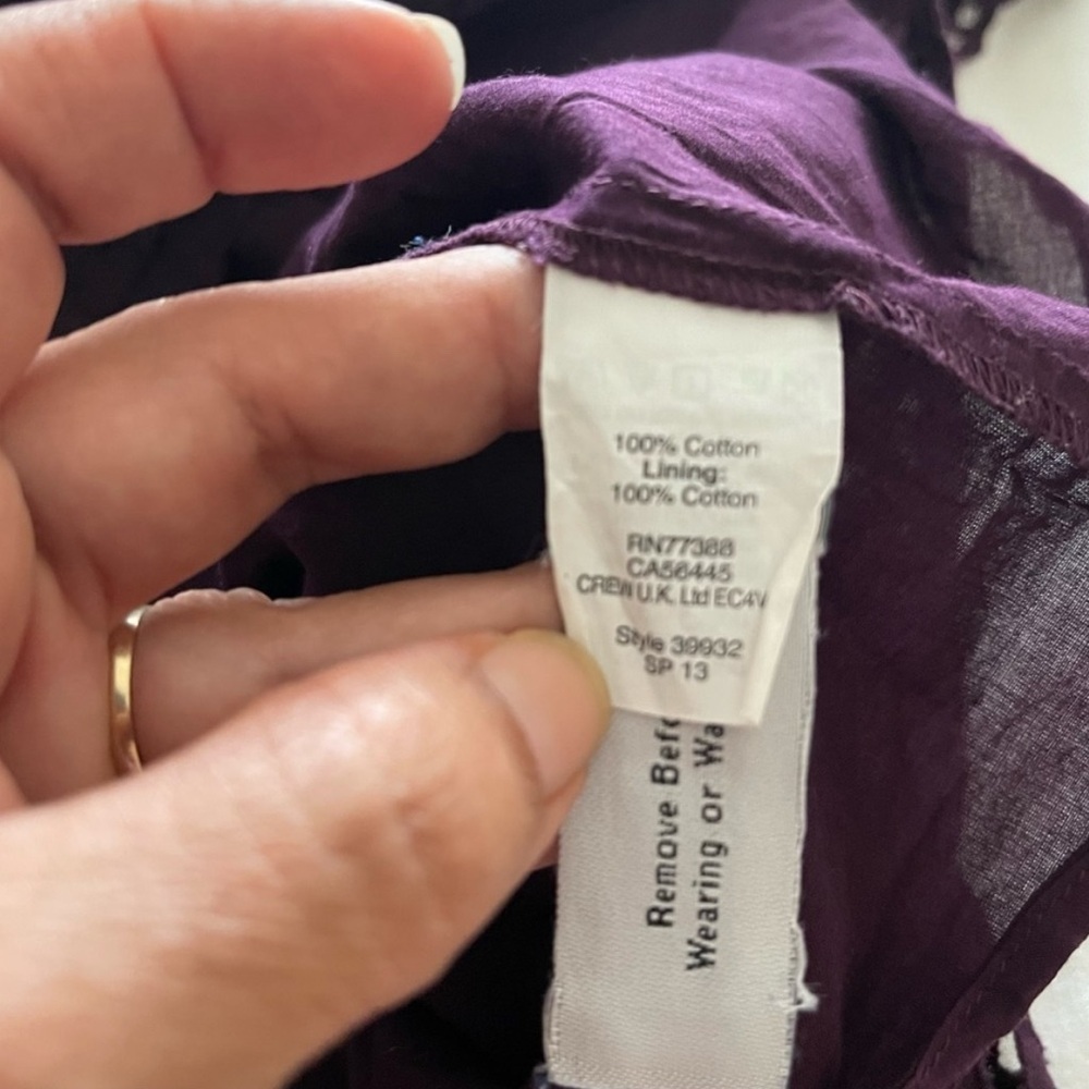 J. Crew - Purple Eyelet Women's Top size 6 - Picture 11 of 11